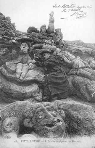 L'abbé Fouré sculptant les rochers